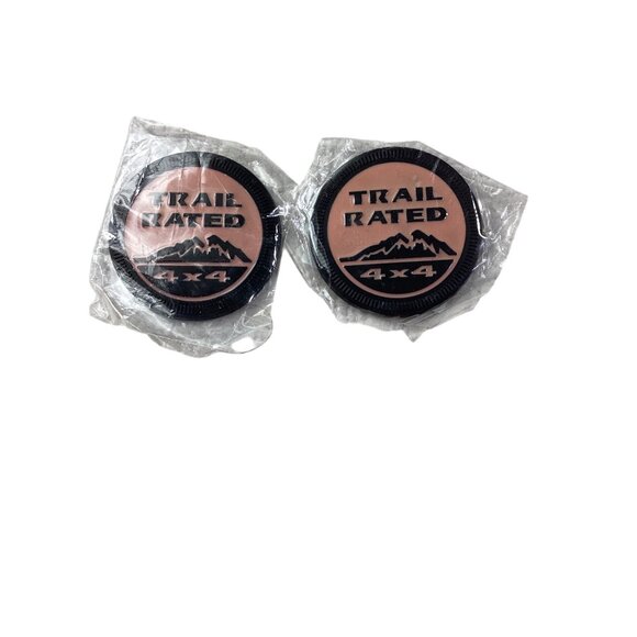 2 Trail Rated 4x4 Emblem Badges*Jeep Latitude Or Trailhawk*Hot Pink*Adhesive*NIP - Picture 2 of 5